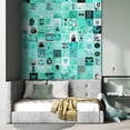 thumbnail image 2 of Idea4wall 2pcs Soothing Aqua Inspirational Calming Tones with Uplifting Wall Murals, Removable Self-Adhesive Stick Wallpaper Large Wall Stickers for Home Decorative, 48"x48", 2 of 5