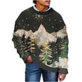 thumbnail image 2 of Christmas Sweater for Men Mens Sweater Men's Christmas Tree Pattern Christmas Cozy Sweater Long Sleeve Crew Neck Top, 2 of 5