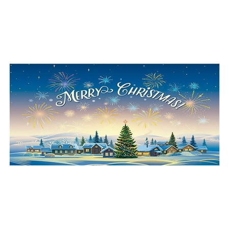 Image of Christmas Garage Door Banner Large Christmas Backdrop Decoration Holiday Cover Christmas Door Decorations Garage Banner for Outdoor Indoor Home Holiday Wall Photo Background
