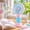 Pink-PK, variant on MMJ Portable Fan Cute Handheld Mini USB Rechargeable Flower Shape Small Pocket Fan for Kids Students Outdoor Summer 5.91x3.15x1.97in