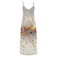 thumbnail image 5 of Horkkom Maxi Dresses for Women V Neck Spaghetti Strap Dresses Summer Beach Floral Dress S, 5 of 6