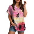 thumbnail image 6 of Pimfylm Hawaiian Shirts for Women Hawaii Tropical Button Down Tops Summer Beach Vacation Outfits Floral Short Sleeve Blouses Pink, XXXXL, 6 of 6