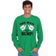thumbnail image 5 of Man Behind The Bump Baby Announcement Men's Long Sleeve Tee T Shirt Brisco Brands 3X, 5 of 6