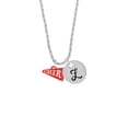 thumbnail image 2 of Delight Jewelry Acrylic 3/4" Red Cheer Megaphone Silvertone Script Initial Disc - Z - Charm Necklace, 20"+3", 2 of 4