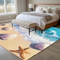 thumbnail image 5 of Summer Beach Area&nbsp;Rug 6x9ft Shell Starfish Spray Non-Slip&nbsp;Washable Square&nbsp;Rugs Soft Felt Indoor Floor Mat for Bedroom Kitchen Living Room Bathroom, 5 of 9