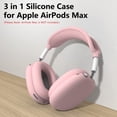thumbnail image 2 of 3-in-1 Silicone Case Cover for AirPods Max Headphones, Anti-Scratch Ear Pad Case Cover/Ear Cups Cover/Headband Cover for AirPods Max(Pink), 2 of 7