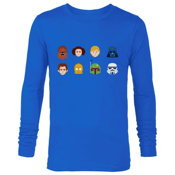 Star Wars Original Trilogy Color Character Icons - Long Sleeve T-Shirt for Men - Customized-Navy