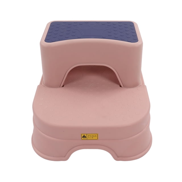 2 Step Stool, Double Antiskid Kids Step Stool 2 Layer Detachable Height Adjustable Rounded Corners Anti Rollover Design For Bathroom For Kids Pink Purple