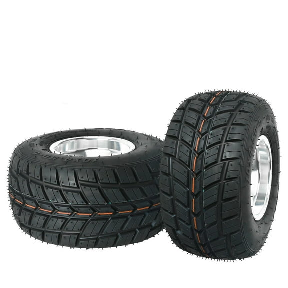 2pcs 5" Racing Go Kart Wheels Rain Tire 10x4.50x5 10x4.50-5 Tire Rim 3 Stud for Mini Bike ATV Quad Drift Trike Lawn Mower Tractor Cart Rain Tires Tubeless Golf Cart¡­