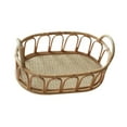 thumbnail image 4 of Cesta de ratán Sirviendo la bandeja Desktop Canilla de almacenamiento de contador de cocina decorativo con manijas para frutas Perfume Cosmetics Picni, 4 of 9