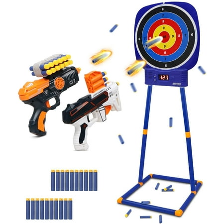 Space Shooting Game Toy Set For Kids Ages 3-10 - Includes 2 Mini Guns, 1 Target & 12 Foam Balls