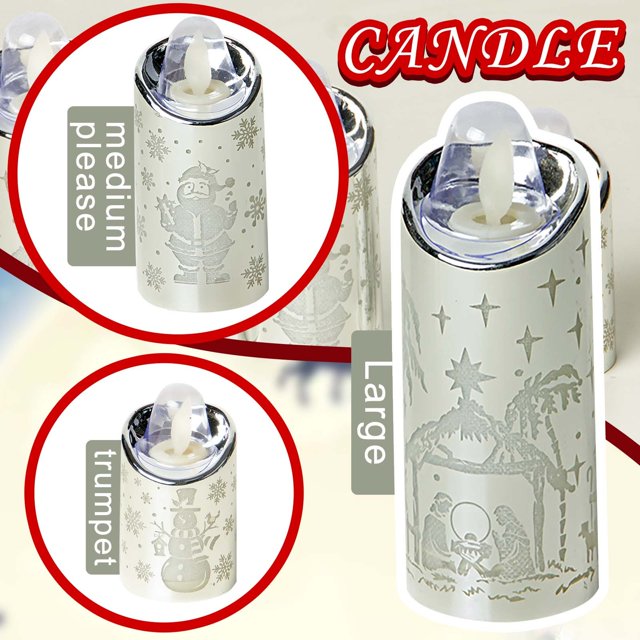 Ganfancp Decoraciones Navideñas Simulación Creativa Pequeña Vela Luces Talla Santa Ofertas Del Día Liquidación 1 X Lámpara Vela