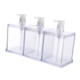 thumbnail image 4 of 3 unids/set botella dispensadora de loción, contenedor de champú, botella de bomba de jabón resistente vacía para lavabo de encimera , claro Macarena Botella dispensadora de loción, 4 of 7