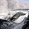 thumbnail image 2 of Xoenoiee Highland Cattle Marble Print Car Windshield Cover for Ice and Snow, All-Seasons Windshield Sunshade Waterproof Windproof Car Frost Protector, Foldable Winter Car Accessories, 2 of 7