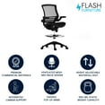 thumbnail image 3 of Flash Furniture Waylon Mid-Back Transparent Black Mesh Drafting Chair with Black Frame and Flip-Up Arms, 3 of 20