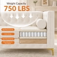 thumbnail image 4 of ChenyueFurn 78.5" Faux Leather 3-Seater Sofa with Gold Legs,White, 4 of 11
