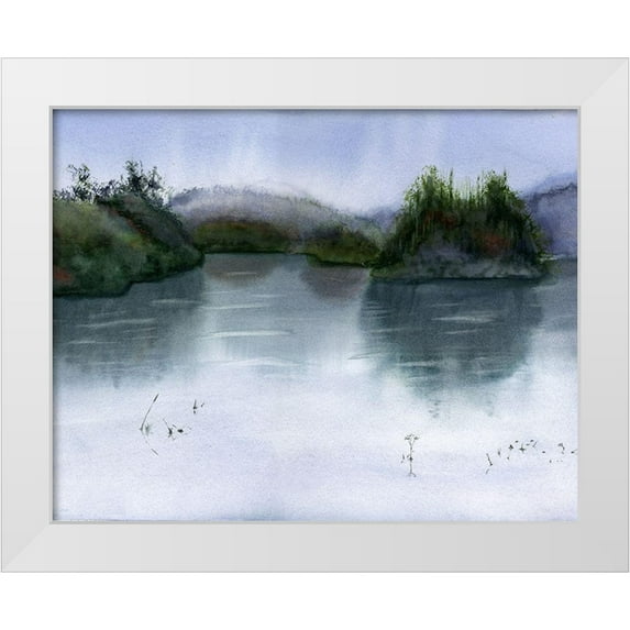 Shefranov, Olga 24x20 White Modern Wood Framed Museum Art Print Titled - Lake Scape
