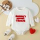 thumbnail image 5 of Gibobby Mamelucos para bebe niño Bebé Niños Niñas Día de San Valentín Manga Larga Bordar Recién Nacido Sudadera Monos(Blanco, 9-12 Meses), 5 of 5