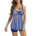 thumbnail image 1 of FhsagQ Swimsuit Sets for Women with Robe Suits Control Tankini Flowy Bathing Tank Swimwear With Boyshorts Piece Swimsuits Top Two Tummy for Women Swimwears Tankinis Set Blue XXXXXL, 1 of 9