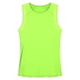 thumbnail image 6 of ZDHoor Mens Glossy Smooth Tank Top Stretchy Sleeveless Gym Workout Vest Tops Fluorescent Green XL, 6 of 7