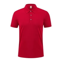 Maean Mens Classic Golf Tops Short Sleeve Causal Business Shirts Summer Plain Collared Top Clothes