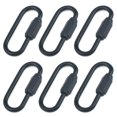 thumbnail image 1 of Quluxe Conector de enlace rápido de cadena M3.5 de 3,5 mm con bloqueo de cadena en forma de D resistente, negro (paquete de 6), 1 of 5