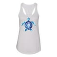 thumbnail image 2 of Sea Turtle Tie Dye Art Animal Lover Ladies Racerback Tank Top, White, X-Large, 2 of 3