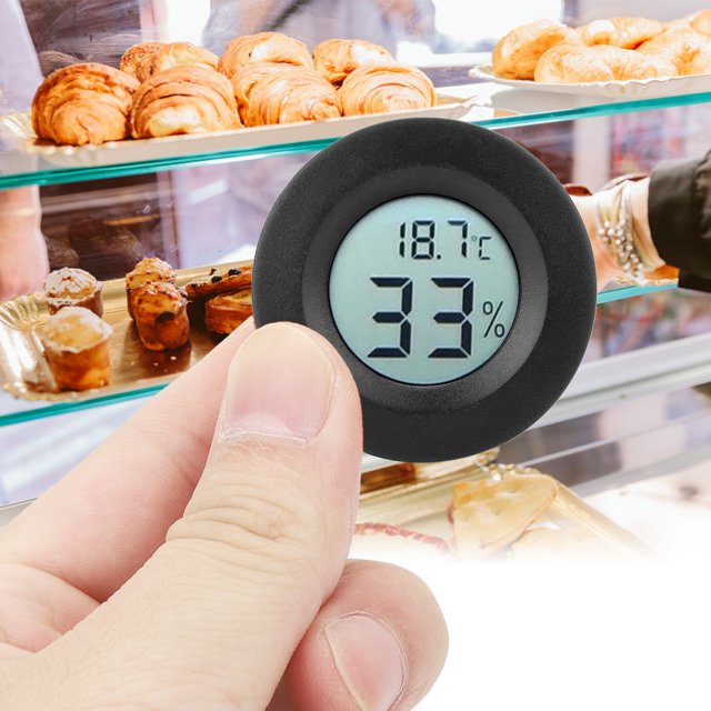 Termómetro Higrómetro DC15V Medidor de Temperatura de Humedad LCD Digital Integrado Circular Rango de Temperatura de -50 - +70 y Rango de Humedad de 10% - 99% ANGGREK Otros
