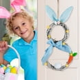 thumbnail image 1 of Artificial Rattan Circle Wreath with LED Light String 18.9*9.8inch Cute Bunny Shape Flower Wreath DIY Handmade Simulation Wreath Window Ornaments for Easter Home Decoration, 1 of 9
