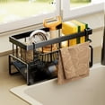 thumbnail image 2 of KERISTY Sponge Holder Sink Drain Rack with Rag Pole Drain Tray for Kitchen Organization, 2 of 8