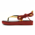 thumbnail image 2 of FSJ Women Open Toe Thong Sandals Flatform Ankle Strap Lace up Sandals Summer Beach Outdoor Shoes Size 15 Yellow-Red, 2 of 4