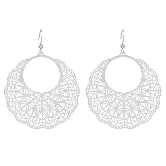 Pendientes de cobre Minnieouse 1 par redondos elegantes recubiertos a la moda regalo de Ropa Miscelánea Plata AP015713-10
