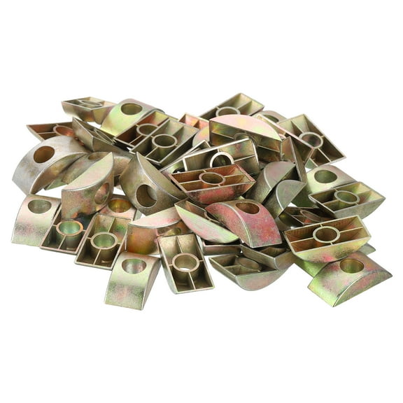 8mm Hole Dia Furniture Connector Half Moon Nuts Spacer Washer Bronze Tone 50Pack