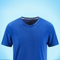 thumbnail image 4 of Gephdiin Graphic Tees Mens T-Shirts Ice Silk T Shirt Breathable V Neck High Elastic Sweat Absorbing Sports Outdoor Men Workout Shirts for Men Graphic Tees Men Nylon Blue L, 4 of 6