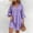 Purple, variant on Kaftan Shift Dress for Women Mini Summer 3/4 Sleeve Women's Dresses Casual Puff Sleeve V Neck Short Solid Loose Dresses