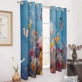 thumbnail image 2 of Watercolor Butterfly Blackout Curtains for Bedroom Curtains Insulated Room Darkening Window Drapes for Living Room, 2 of 7