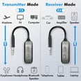 thumbnail image 5 of TRAVEL DEPOT Airplane Bluetooth Transmitter Receiver for 2 Compatible w/AirPods Wireless Headphones, HD Display Low Latency 3.5mm AUX Jack 5.3 Bluetooth Audio Adapter for TV, Flying, Car, Gym, Stereo, 5 of 10