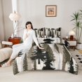 thumbnail image 4 of Homewish Brown Pine Tree Full Size Comforter Sets, Vintage Western Countryside Bedding Comforter Set, Teens Adult Men Reversible Bedding Sets, Ultra Soft Bedroom Decor, 3 Pieces, 4 of 8