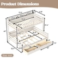 thumbnail image 2 of Harper & Bright Designs Twin over Full Bunk Bed with Storage Drawers and Shelves, Solid Wood Bunk Bed Frame with Guardrail and Ladder, Convertible 2 Beds, Beige, 2 of 15