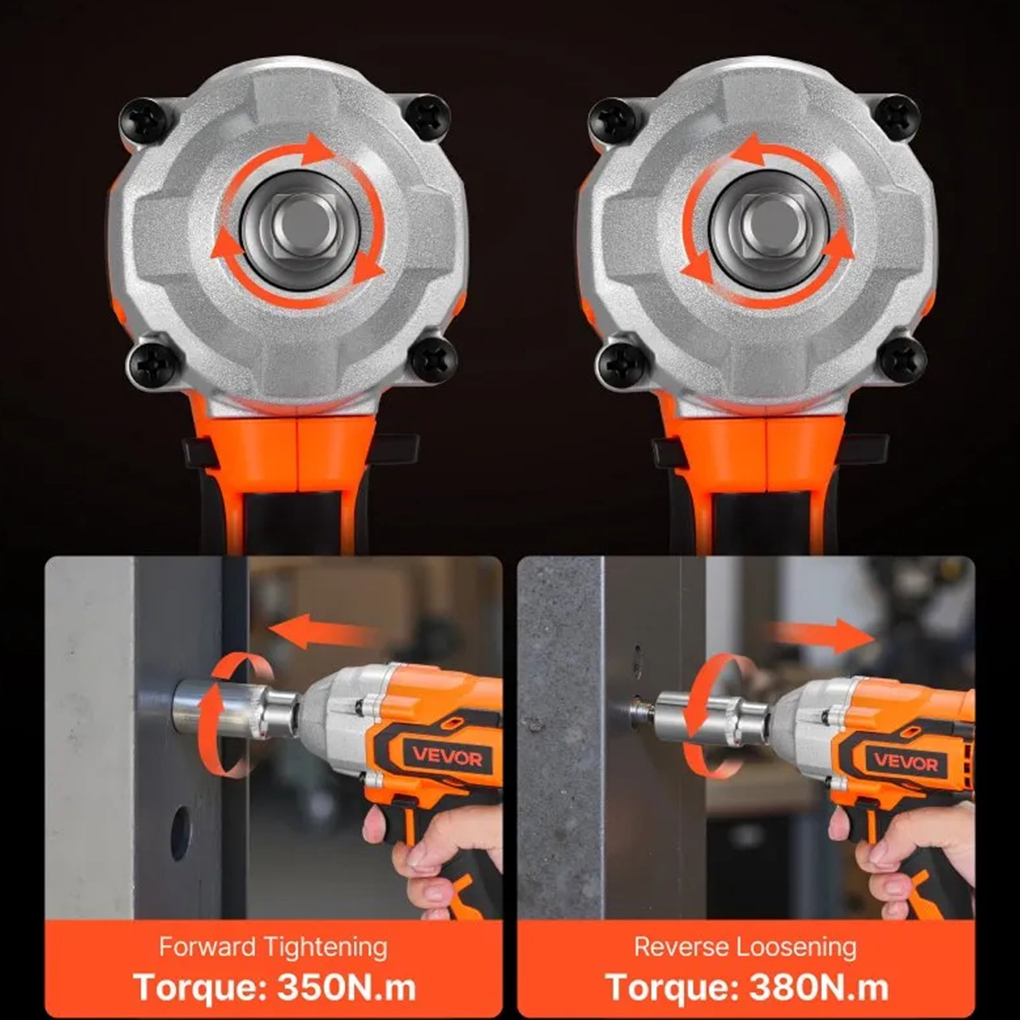 20V Cordless Impact Wrench 3/8", 380Nm Brushless, 4Ah, Sockets, 2600RPM For Automotive & DIY