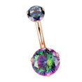 thumbnail image 3 of 2xCrystal Zircon  Labret Lengua Ceja Barbell Joyería 6 Yinane Anillo de ombligo de circón, 3 of 6