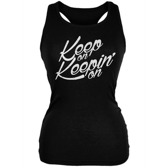 Keep On Keepin On Black Juniors Soft Tank Top - Medium