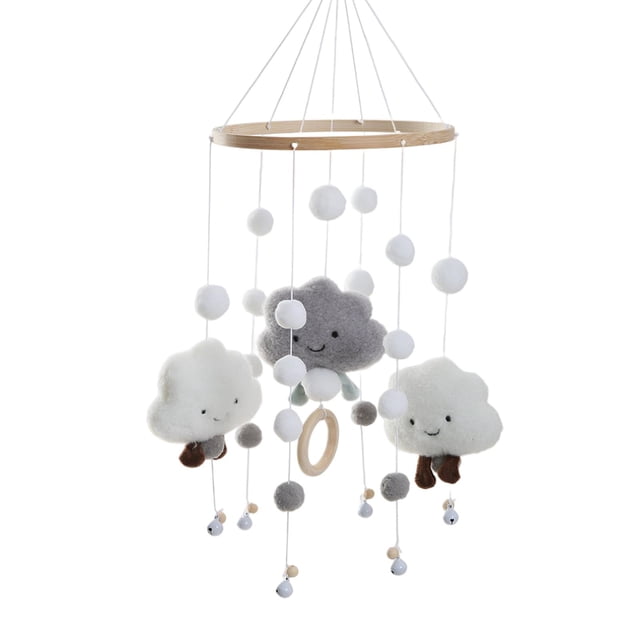 Móvil de cuna para bebé, juguete de desarrollo hecho , decoración giratoria con de cabellero, juguetes colgantes para cuna, decoración de gris perfke Móvil de cuna