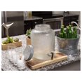 thumbnail image 4 of Exlonjet 2.5 Gallon Pebbled Glass Beverage Dispenser with Galvanized Stand - Lid - Spigot - Decorative Round Jar for Drinks - Lemonade Sangria Tea Water Drink Jar Jug - Home Parties, 4 of 9