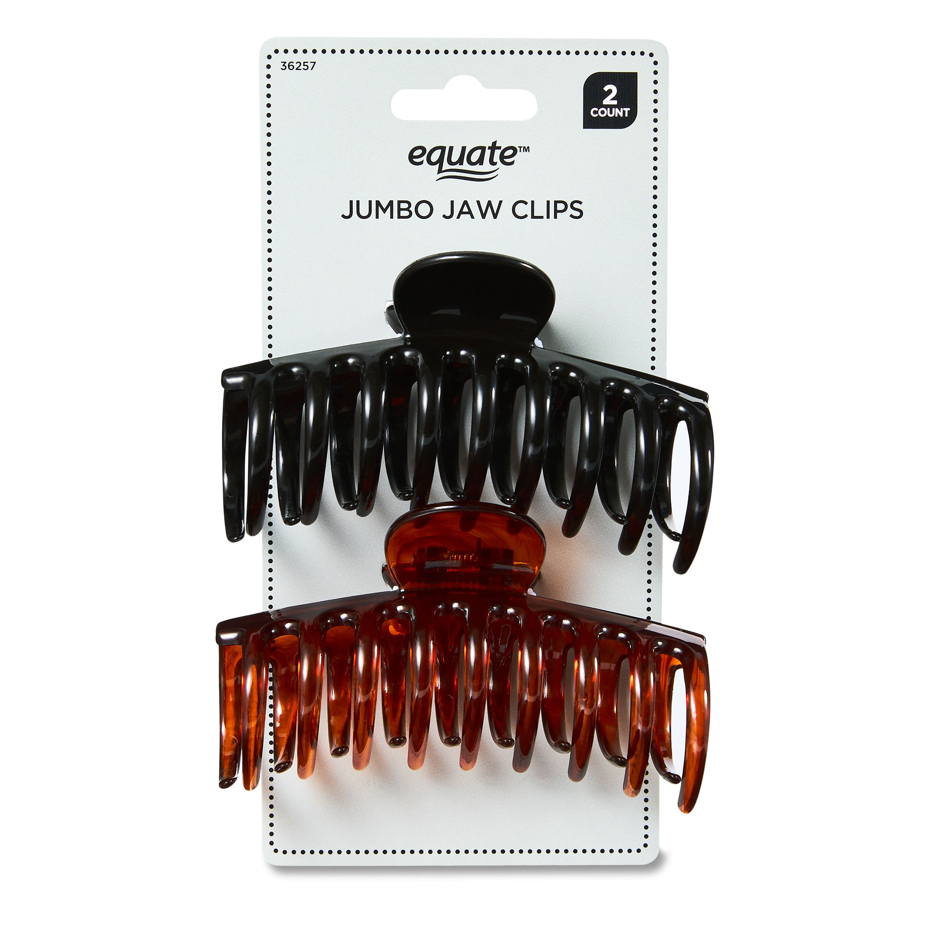 (3 pack) Equate Jumbo Jaw Clips for Long or Thick Hair, 2 Count