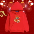 thumbnail image 2 of Otqutp Kids Comfy Sweatshirt Long Sleeve Children's Spring Festival Hoodie New Year Wear Red Foreign New Year Greetings Clothes Child Tops, 2 of 9