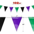 thumbnail image 3 of Purple Green and Black Pennant Banner Flags | OSHA 500lb Rated | Strand Fade Resistant 【102FT】, 3 of 3