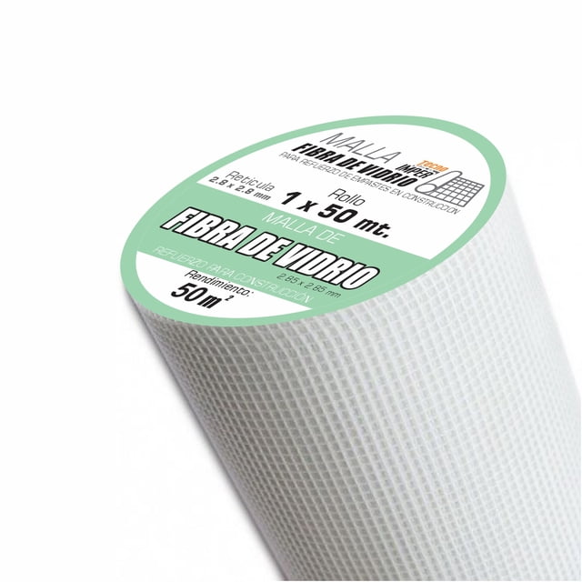 Malla Fibra De Vidrio, 1 X 50mt, Sin Adhesivo 60gr Durock