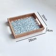 thumbnail image 2 of 1pcs Rattan Tea Tray Serving Tray Rectangular Woven Basket Tray Natural Wicker Decorative Serving Baskets for Organizing Tabletop Kitchen Counter,Rattan Tea Tray,Trumpet,Blue, 2 of 6