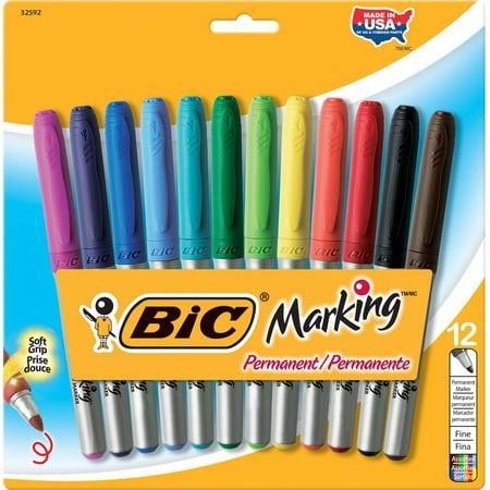 BIC Marking Fine Tip Permanent Marker, Assorted, Dozen